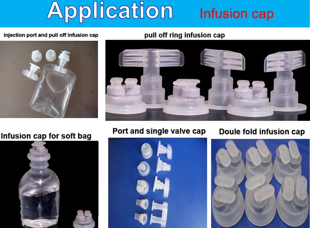 32mm Medical Infusion Bottle Non PVC Soft Bag PP Double Foldable Infusion Cap